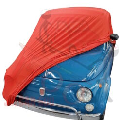 Alternative view of Telo copriauto da interno rosso Fiat 500