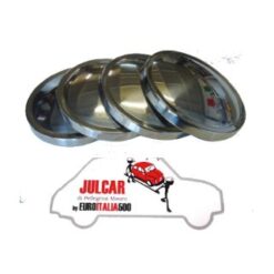 Kit 4 coppe ruota liscie in acciaio Fiat 500 Giardiniera - Bianchina - 600