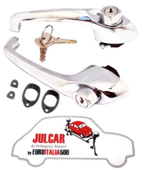 Coppia maniglie esterne con chiave e guarnizioni Fiat 500