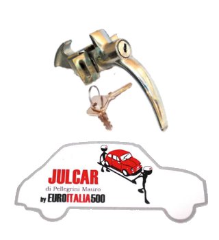 Serratura posteriore in zama cromata a beccuccio Fiat 500