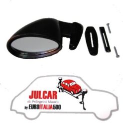 Specchio esterno in plastica nera sinistro con guarnizione tipo Californian Fiat 500