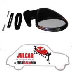 Specchio esterno in plastica nera destro con guarnizione tipo Californian Fiat 500