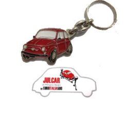 Portachiavi metallo rosso Fiat 500