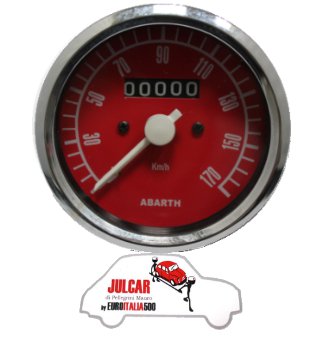 Strumento contachilometri rosso Abarth Ø 80 mm Fiat 500