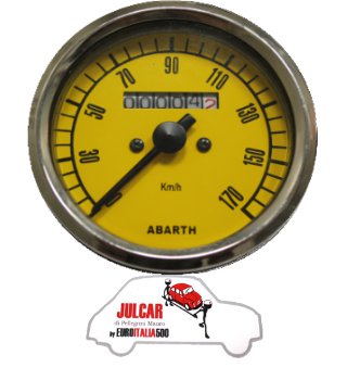 Strumento contachilometri giallo Abarth Ø 80 mm Fiat 500