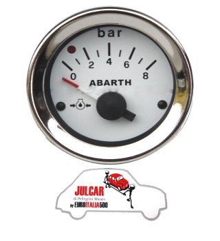 Strumento pressione olio bianco Abarth Ø 52 mm Fiat 500