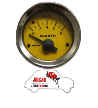 Strumento pressione olio giallo Abarth Ø 52 mm Fiat 500