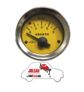 Strumento pressione olio giallo Abarth Ø 52 mm Fiat 500