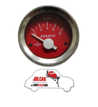 Strumento pressione olio rosso Abarth Ø 52 mm Fiat 500