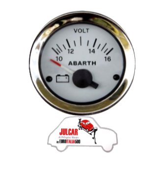 Strumento voltmetro bianco Abarth Ø 52 mm Fiat 500