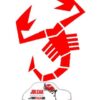 Adesivo cofano anteriore scorpione 20 cm Abarth rosso Fiat 500