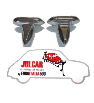 Coppia cerniere cromate per modifica apertura cofano motore Fiat 500