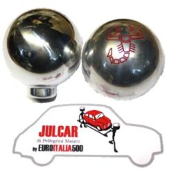 Pomello marce tondo cromato con scorpione tipo Abarth Fiat 500