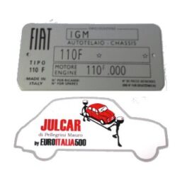 Targhetta identificativa in alluminio Fiat 500 F