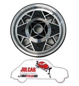 Kit 4 cerchi in lega tipo Millemiglia finitura nera diamantata Fiat 500