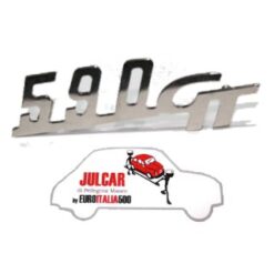 Scritta cromata Giannini 590 GT per cofano motore 11 x 3 cm Fiat 500