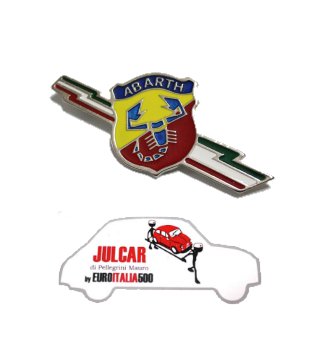 Fregio stemma laterale Abarth fulmine per parafango posteriore Fiat 500