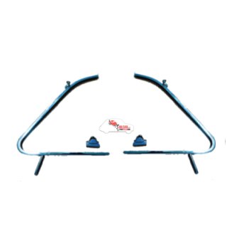 Coppia telaio deflettore cromato Alta Qualità con supporti maniglie Fiat 500