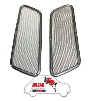 Coppia griglie posteriori in alluminio per prese aria motore Fiat 500 Giardiniera