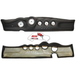 Cruscotto sportivo lungo completo di strumenti in vetro resina rivestito in pelle Fiat 500