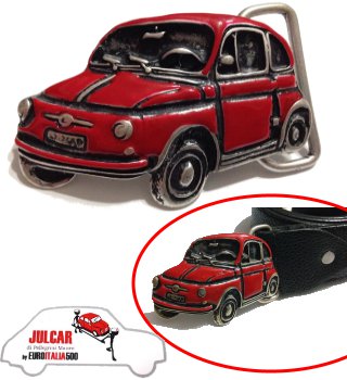 Fibbia cintura rossa Fiat 500