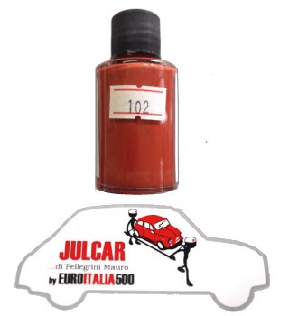 Vernice ritocco carrozzeria cod. 102 " Rosso Corallo " da 30 ml Fiat 500