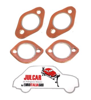 Kit 4 guarnizioni scarico e collettore in rame Fiat 500/126