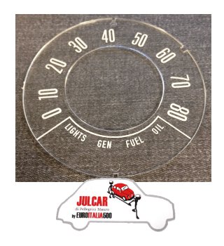 Vetrino cruscotto piatto 80 Mph miglia Fiat 500
