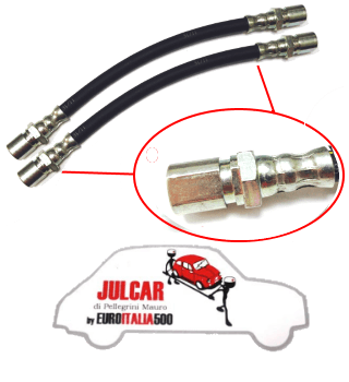 Coppia tubi freno flessibili posteriori Fiat 500 F/L/R
