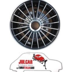Kit 4 cerchi in lega mod. GRIFO neri e diamantati attacco largo Fiat 500