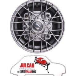 Kit 4 cerchi in lega mod. RAY grigio metallizzato Superlook attacco largo Fiat 500