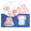 Coppia tubetti bianchi scolo acqua parabrezza Fiat 500 N/D/F/L/G