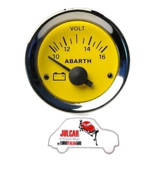 Strumento voltmetro giallo Abarth Ø 52 mm Fiat 500