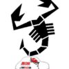Adesivo cofano anteriore scorpione 10 cm Abarth nero Fiat 500