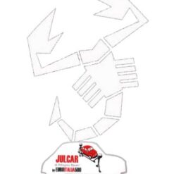 Adesivo cofano anteriore scorpione 10 cm Abarth bianco Fiat 500