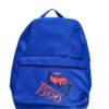Zaino in poliestere blu royal con tasca frontale e logo 500