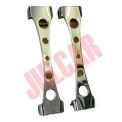 Coppia staffe cromate alzacofano forate Fiat 500