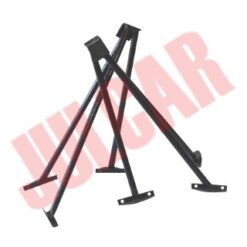 Coppia staffe nere Alzacofano posteriore a 3 punti Fiat 500