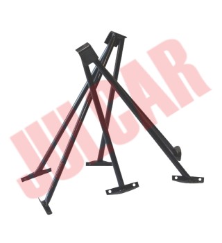 Coppia staffe nere Alzacofano posteriore a 3 punti Fiat 500