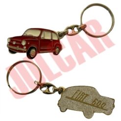 Portachiavi in metallo rosso Fiat 600
