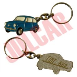 Portachiavi in metallo rosso Fiat 600