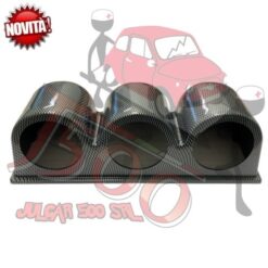 Portastrumenti a 3 fori diamentro 52 mm Carbon Look Fiat 500-126-600