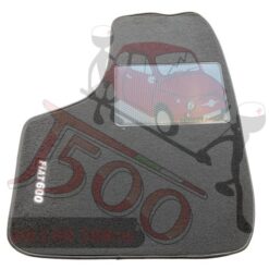 Kit sovratappeti in moquette nero con bordo rosso Fiat 600