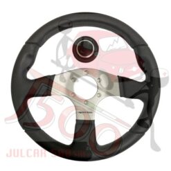 Volante sportivo con clacson in poliuretano nero diametro 330