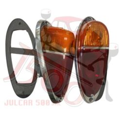 Coppia fanali posteriori in alluminio con guarnizioni Fiat 500 N