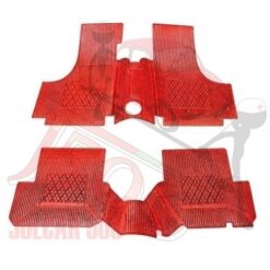 Kit sovratappeti in gomma rossi con copri tunnel Fiat 500