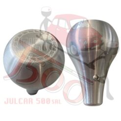 Pomello leva marce in metallo colore rosso con logo Fiat 500