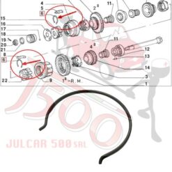 Molla anello ferma mozzo cambio 1° e 3° marcia Fiat 500-126