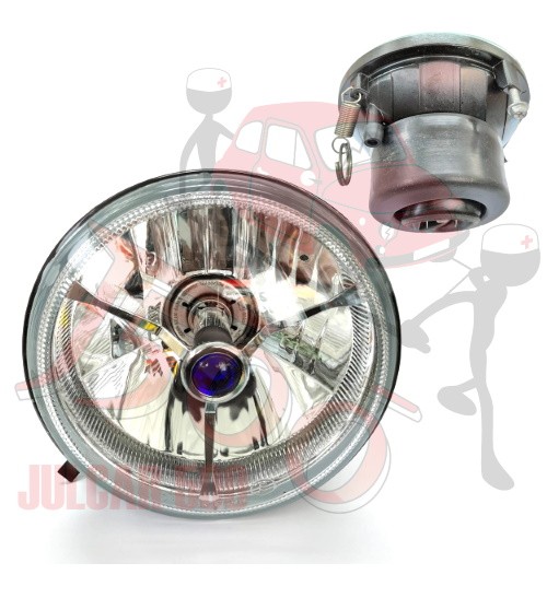 Faro anteriore sportivo con lampadina H4 alogena Fiat 500