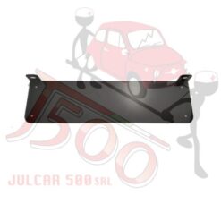 Supporto targa anteriore in metallo verniciato nero per montaggio paraurti Fiat 500